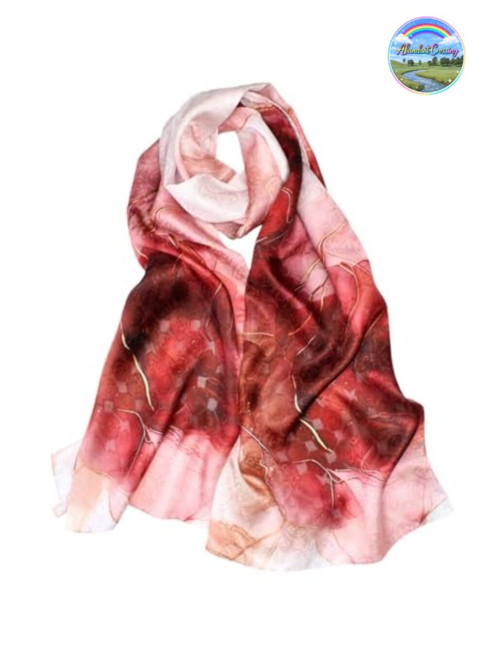 100% Mulberry Silk Long Scarf Women Floral Jacquard Wrap